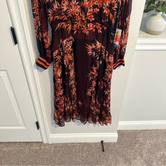 NWT warm NY Orange Floral Long Sleeve Maxi Dress 3 Large - Picture 14 of 14